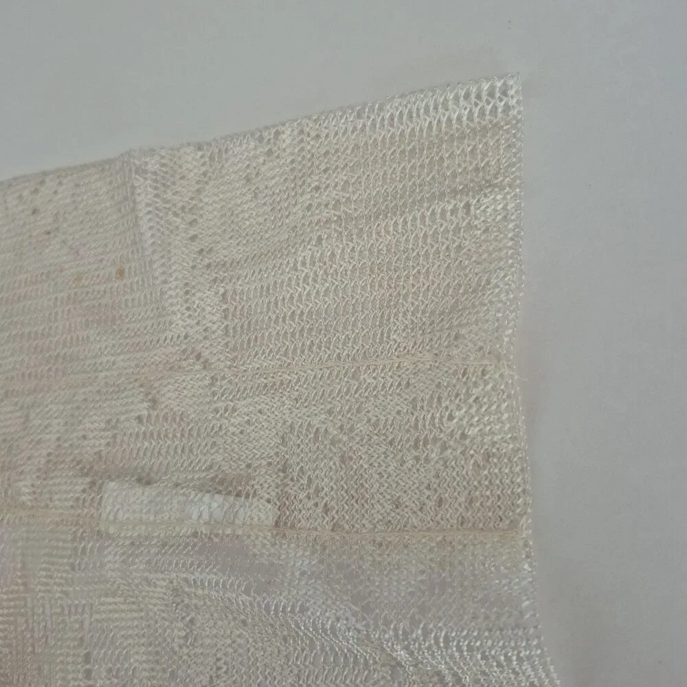 Kensington Pearl Baroque Set of 3 Vintage Damask Lace Fringe Panels  45 x 84 IN